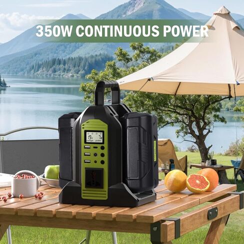 350W Power Inverter for Ryobi 40V Li-ion Battery, OP401 4-Port 20V to 120V Pure Sine Wave Inverter with LED Light, 3 USB-A Port, 1 USB-C Port, 1 DC Port, Power Station for Camping Emergency(Tool Only) in Saudi Arabia