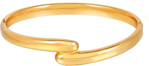 MILAKOO Heart Teardrop Stainless Steel Bangle Bracelet for Women Twist Eternity Love Chunky Cuff Valentine's Gifts in Saudi Arabia
