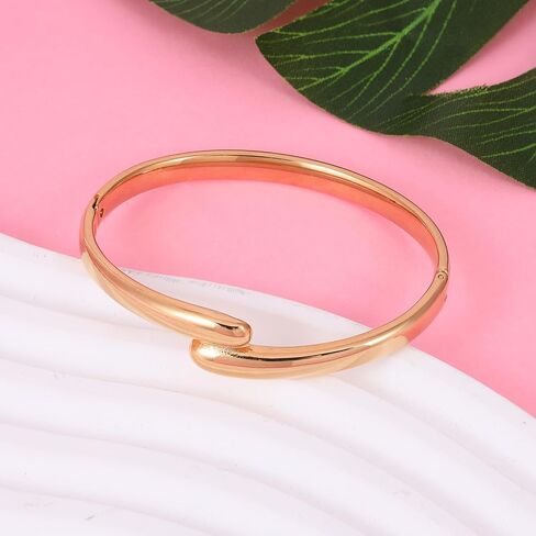 MILAKOO Heart Teardrop Stainless Steel Bangle Bracelet for Women Twist Eternity Love Chunky Cuff Valentine's Gifts in Saudi Arabia