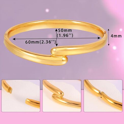 MILAKOO Heart Teardrop Stainless Steel Bangle Bracelet for Women Twist Eternity Love Chunky Cuff Valentine's Gifts in Saudi Arabia