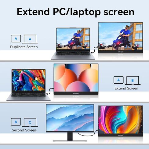 Touchscreen Monitor 14 Inch, Portable Monitor 1920x1200 60Hz IPS Panel with USB C HDMI Input for PC/Phone/Xbox/Switch/PS4/Raspberry pi, Laptop Monitor Built in Dual Speakers for Travel, Vesa, Tiltable in Saudi Arabia