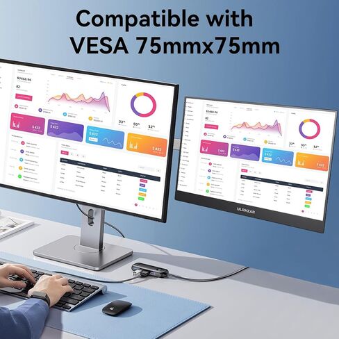 Touchscreen Monitor 14 Inch, Portable Monitor 1920x1200 60Hz IPS Panel with USB C HDMI Input for PC/Phone/Xbox/Switch/PS4/Raspberry pi, Laptop Monitor Built in Dual Speakers for Travel, Vesa, Tiltable in Saudi Arabia