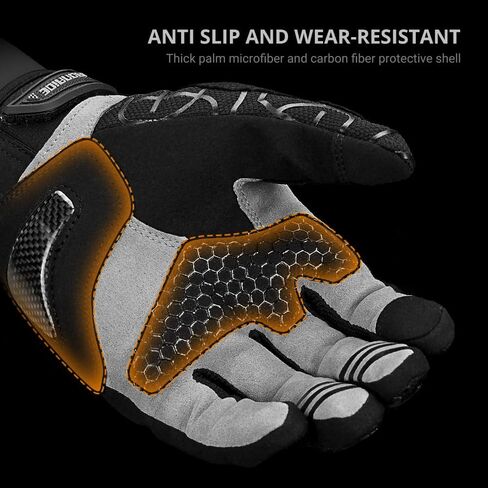 Motorcycle Gloves for Men,Lightweight Breathable Mesh,Shockproof Drop-Resistant with Carbon Fiber Shell,Anti-Slip Dual Touchscreen,for Outdoor Cycling&Motocross in Saudi Arabia
