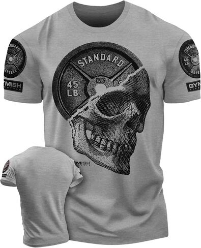 D R DETROIT REBELS Skull Plate Printed Shirts Men's Hardcore Gym Workout T-Shirt in Saudi Arabia