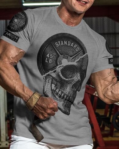 D R DETROIT REBELS Skull Plate Printed Shirts Men's Hardcore Gym Workout T-Shirt in Saudi Arabia