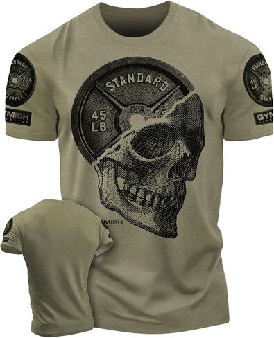D R DETROIT REBELS Skull Plate Printed Shirts Men's Hardcore Gym Workout T-Shirt in Saudi Arabia