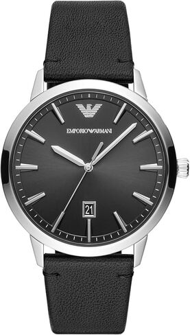 Emporio Armani Men's Three-Hand Leather Watch in Saudi Arabia