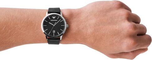 Emporio Armani Men's Three-Hand Leather Watch in Saudi Arabia