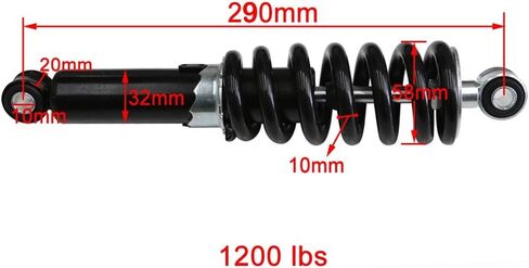 2PCS 11.4" 290mm Rear Shock Absorber Suspension Sensa Trac Load 1200lbs for Motorcycle Dirt Pit Bike Trail ATV Quad Motocross Scooter (290mm 11.4") in Saudi Arabia