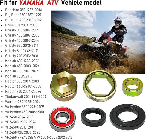 Steering Stem Bearing & Seal & Holder Nut & Collar & Tool Kit for Yamaha ATV Raptor Banshee Grizzly Big Bear Grizzly Kodiak Warrior Wolverine 350 YFZ450/YFZ450R/YFZ450X/YFZ450RSE in Saudi Arabia