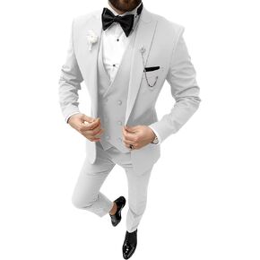 Tuxedo for Men 3 Piece Suit Slim Fit Tuxedo Suit Set Wedding Prom Suits Mens Fashion Formal Suits with Tie in Kuwait