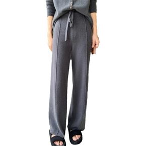 Womens Casual Knited Pants 100% Merino Wool Straight Trousers Soft Warm Lounge Wear Winter Style in Saudi Arabia
