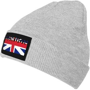 London British Flag Winter Beanie Hats for Men Women, Warm Cozy Knitted Cuffed Slouchy Skull Cap Ski Hat,Black in Saudi Arabia