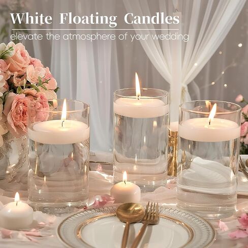 3 inch Floating Candles 36 Packs Black Floating Candles 8-9 Hours Floating Candle for Centerpieces 3" Water Candles for Cylinder Vases, Pool, Wedding, Party in Saudi Arabia