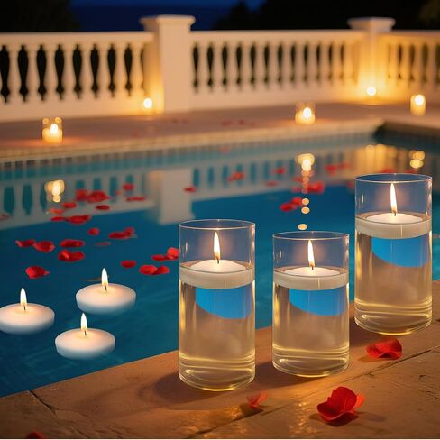 3 inch Floating Candles 36 Packs Black Floating Candles 8-9 Hours Floating Candle for Centerpieces 3" Water Candles for Cylinder Vases, Pool, Wedding, Party in Saudi Arabia