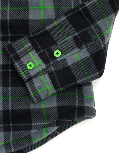 Minecraft Creeper Plaid Flannel Shacket with Fleece Lining Little Kid to Big Kid Sizes (6-18-20) in Saudi Arabia