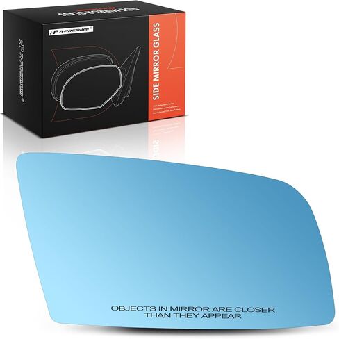 A-Premium Right Passenger Side Heated Mirror Glass with Backing Plate - Compatible with BMW 525xi, 528i 535i xDrive, 528xi, 530xi, 535i, 545i, 550i, 645Ci, 650i - Blue Exterior Side View Convex Mirror in Saudi Arabia