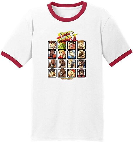 Pop Threads Street Fighter 2 Player Select Video Gamer 90s Graphic Tee T-Shirt for Men in Saudi Arabia
