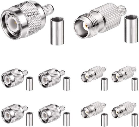 Superbat TNC Crimp Connectors Kit TNC Male + TNC Female Crimp Solder Connector Kit for RG58 RG303 RG141 RG142 RG400 LMR195 Low Loss Coax Cable(10 Pack in Total) in Saudi Arabia