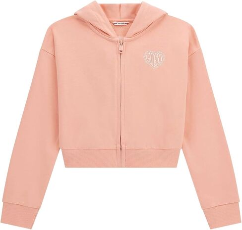 GUESS Girls' Eco Long Sleeve Hooded Sweatshirt with Zipper in Saudi Arabia