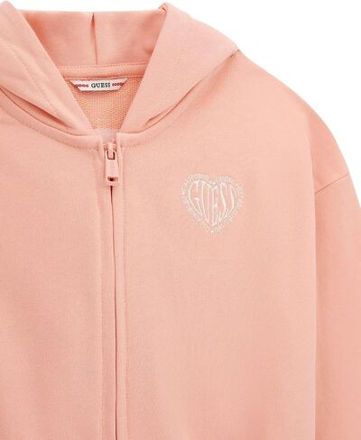 GUESS Girls' Eco Long Sleeve Hooded Sweatshirt with Zipper in Saudi Arabia