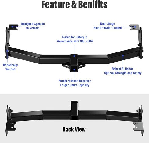 Trailer Hitch, 2 inch Towing Hitch Receiver with Class 3 Hitch Cover Compatible with Chevy Colorado 2004-2012 & Compatible with GMC Canyon 2004-2012 & Compatible with suzu I Series 2006-2008 in Saudi Arabia