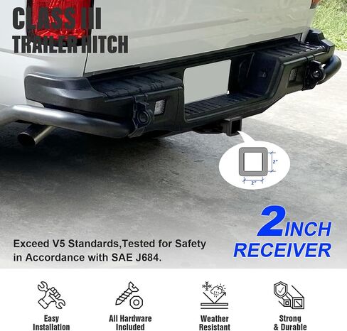 Trailer Hitch, 2 inch Towing Hitch Receiver with Class 3 Hitch Cover Compatible with Chevy Colorado 2004-2012 & Compatible with GMC Canyon 2004-2012 & Compatible with suzu I Series 2006-2008 in Saudi Arabia