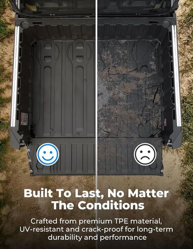 KEMIMOTO UTV TPE Cargo Bed Mat Liner Compatible with Polaris Ranger XD 1500 Crew, All Weather Protection Slush Liner, Easy Clean,NO Gaps Rear Bed Mat Accessories 2024 2025 Replace OEM#2889106 in Saudi Arabia