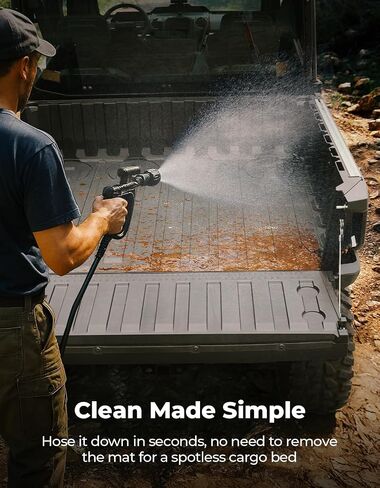 KEMIMOTO UTV TPE Cargo Bed Mat Liner Compatible with Polaris Ranger XD 1500 Crew, All Weather Protection Slush Liner, Easy Clean,NO Gaps Rear Bed Mat Accessories 2024 2025 Replace OEM#2889106 in Saudi Arabia