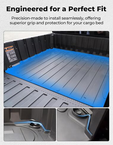 KEMIMOTO UTV TPE Cargo Bed Mat Liner Compatible with Polaris Ranger XD 1500 Crew, All Weather Protection Slush Liner, Easy Clean,NO Gaps Rear Bed Mat Accessories 2024 2025 Replace OEM#2889106 in Saudi Arabia