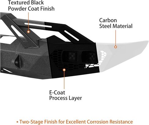 Hooke Road 19-24 Ram 1500 Front Bumper w/Over-Rider Hoop for 2019 2020 2021 2022 2023 2024 Dodge Ram 1500 (Exclude EcoDiesel, Rebel, TRX & Ram 1500 Classic) in Saudi Arabia