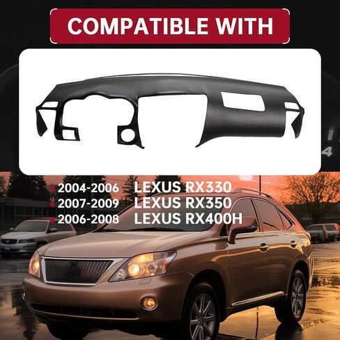 HECASA Black Molded Dash Cover Compatible with Lexus 2007-2009 RX350 & 2006-2008 RX400h & 2004-2006 RX330 w/o Center Speaker Holes (Cover ONLY!!!NOT A Replacement!!!) in Saudi Arabia