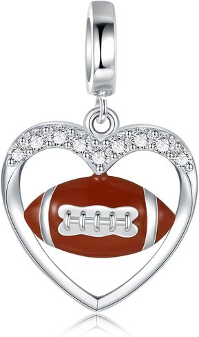 925 Sterling Silver Baseball Tennis Soccer Rugby Basketball Charm for Bracelet Necklace Ball Bead Jewelry for Sports Enthusiasts Lover in Saudi Arabia