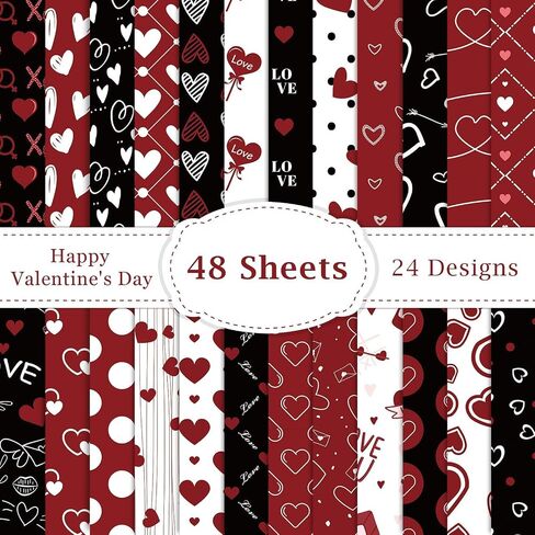 48PCS Christmas Pattern Paper 12X12 Merry Christmas Scrapbook Specialty Paper 24 Styles Red and Green Xmas Craft Decorative Paper Folded Flat for DIY Card Making Photo Album Decorations in Saudi Arabia