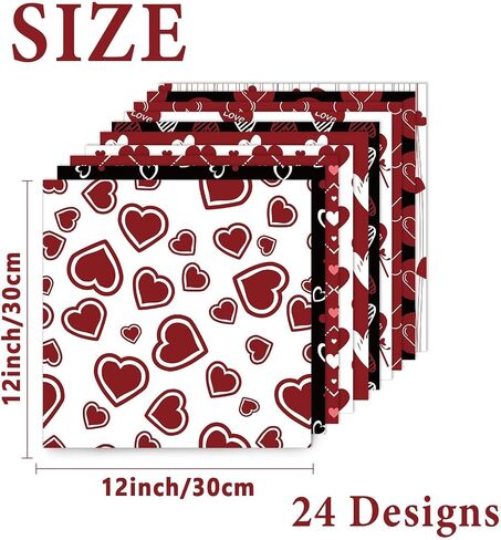 48PCS Christmas Pattern Paper 12X12 Merry Christmas Scrapbook Specialty Paper 24 Styles Red and Green Xmas Craft Decorative Paper Folded Flat for DIY Card Making Photo Album Decorations in Saudi Arabia