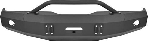 KUAFU Front Bumper Compatible with 1981-1987 Chevrolet GMC C1500 C2500 C3500 K1500 K2500 K3500 w/Winch Plate, Bull Bar, Tow Hook & Light Holes Steel Black Powder Coated in Saudi Arabia