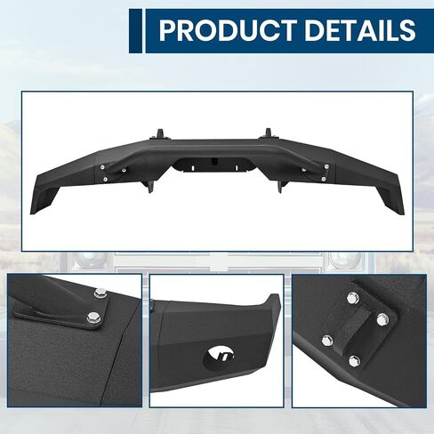 KUAFU Front Bumper Compatible with 1981-1987 Chevrolet GMC C1500 C2500 C3500 K1500 K2500 K3500 w/Winch Plate, Bull Bar, Tow Hook & Light Holes Steel Black Powder Coated in Saudi Arabia