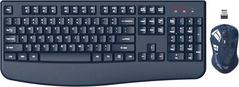 Wireless Keyboard and Mouse Combo, EDJO 2.4G USB Wireless Keyboard with Palm Rest, 3 DPI Adjustable Wireless Mouse, Compatible with Windows, Mac OS Desktop/Laptop/PC（Black） in Kuwait
