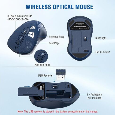 Wireless Keyboard and Mouse Combo, EDJO 2.4G USB Wireless Keyboard with Palm Rest, 3 DPI Adjustable Wireless Mouse, Compatible with Windows, Mac OS Desktop/Laptop/PC（Black） in Kuwait