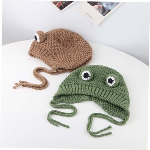 1Pc Adorable Knitted Hat for Warm Beanie with Fun Design for Outdoor Wear Cold Weather Soft and Comfortable for Green in Saudi Arabia