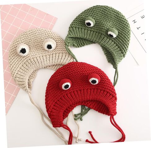 1Pc Adorable Knitted Hat for Warm Beanie with Fun Design for Outdoor Wear Cold Weather Soft and Comfortable for Green in Saudi Arabia