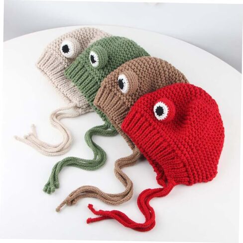 1Pc Adorable Knitted Hat for Warm Beanie with Fun Design for Outdoor Wear Cold Weather Soft and Comfortable for Green in Saudi Arabia