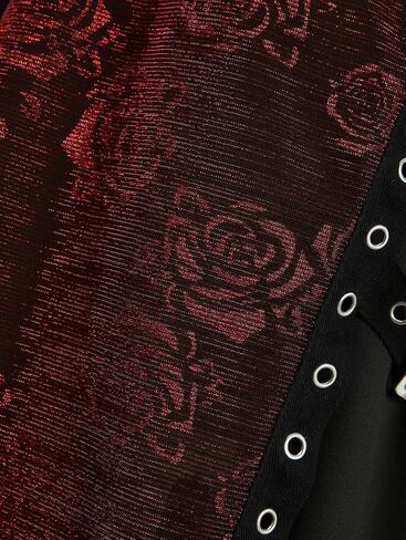Rosegal Women Plus Size Rose Flower Printed Buckle Grommet Split Layered Gothic Tank Top in Saudi Arabia