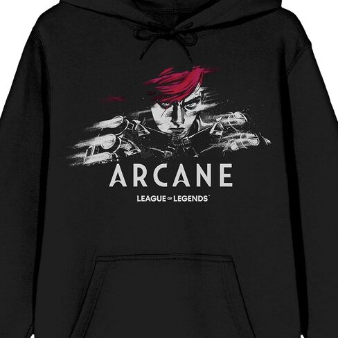 Bioworld Arcane Vi in Black and White, Logo text on Black Adult Hoodie in Saudi Arabia