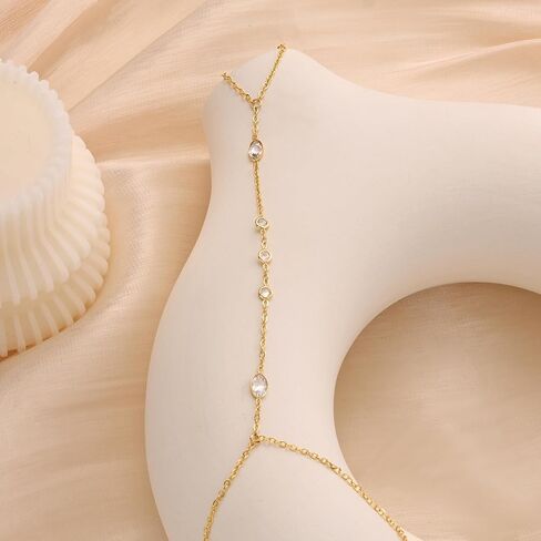 سلسلة يد سوار خاتم أنيق سلسلة يد للنساء أساور مطلية بالذهب مجوهرات عصرية لمجوهرات الزفاف هدايا عيد الميلاد للنساء in Kuwait