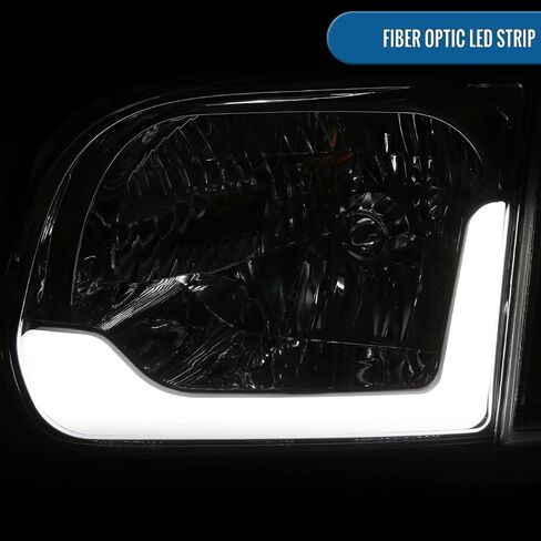 Ronnin - Fits 2005-2006 Toyota Tundra 2005-2007 Sequoia Upgraded LED Running Tube Lights Headlights + Corner Lights Replacement Assembly Pair | Black in Saudi Arabia