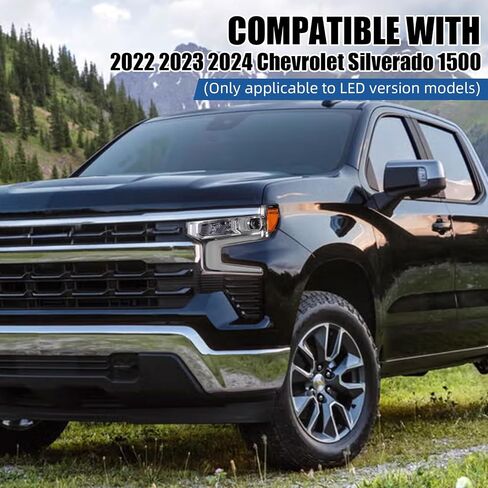 مصباح أمامي Zhaoyang LED متوافق مع Chevy شيفروليه سيلفرادو 1500 2022 2023 2024 مجموعة المصابيح الأمامية بديلة لعدسة شفافة (جانب الركاب الأيمن) in Kuwait
