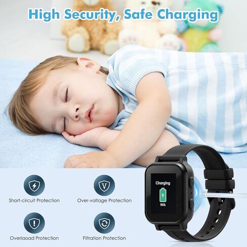 MoKo Charger Compatible with Gabb Watch 3, Portable Magnetic Charger Dock with 3.3 ft/1 m USB Charging Cable for Gabb Watch 3, Black in Saudi Arabia