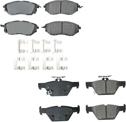 Akebono ProACT Ultra Premium Front and Rear Ceramic Slotted Brake Pads Set Kit with Acoustic Sensors for Subaru Legacy 2015-2018 Outback 2015-2019 in Saudi Arabia