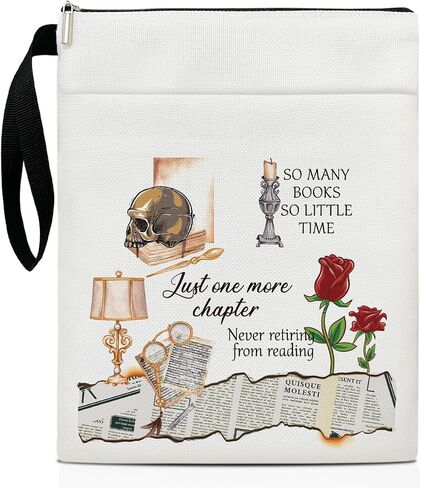 Coffee Book Sleeve, Book Lovers Gifts Book Pouch Book Sleeve with Zipper and Front Pocket Reader Gifts Birthday Gifts for Adult Teen Teacher -05 in Saudi Arabia